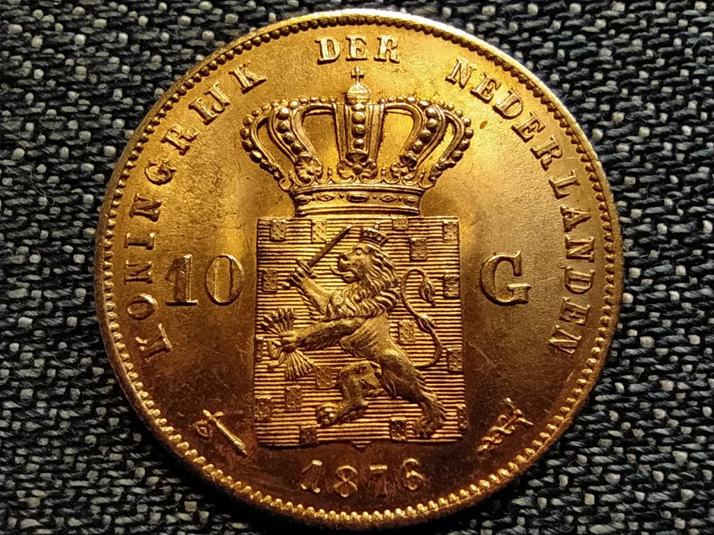 Hollandia III. Vilmos (1849-1890) .900 arany 10 Gulden 6,729g