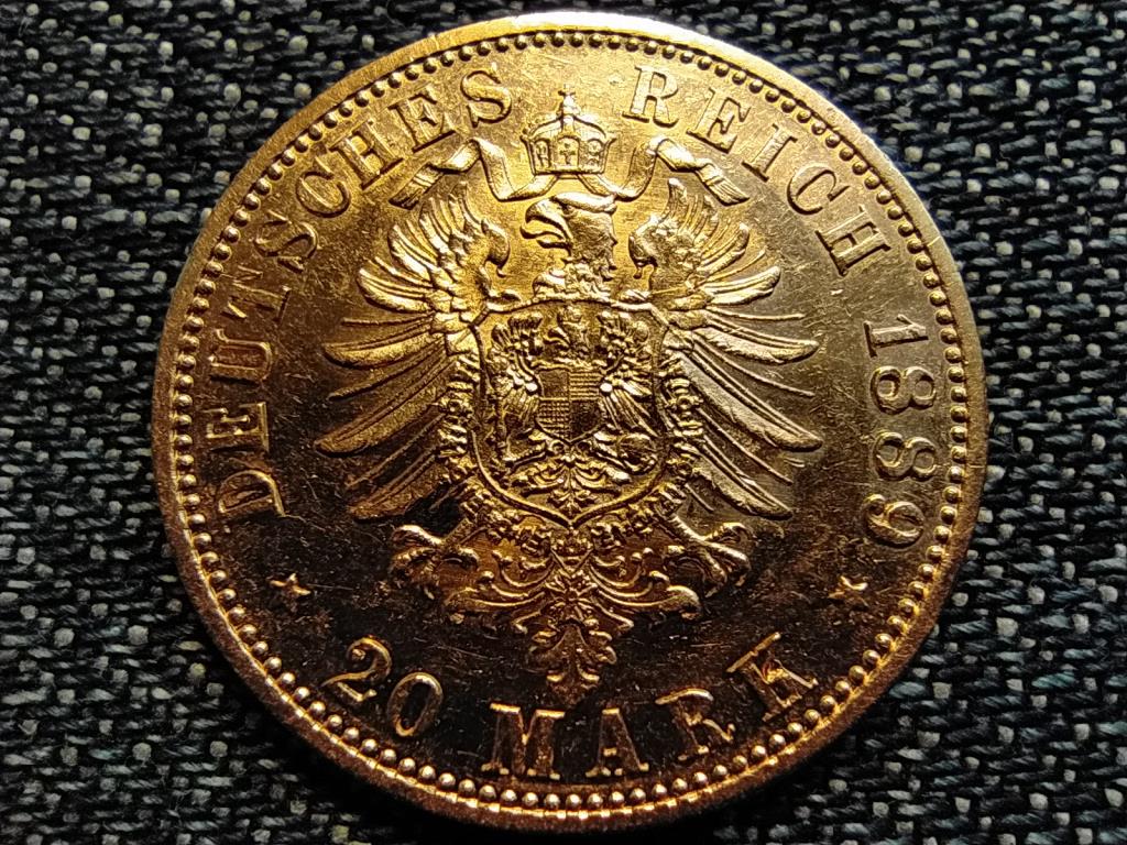 Poroszország II. Vilmos (1888-1918) .900 arany 20 márka 7,965g