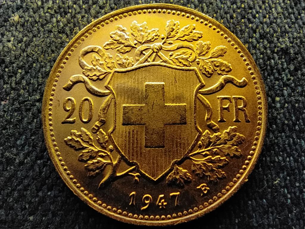 Svájc .900 arany 20 Frank 6,45g