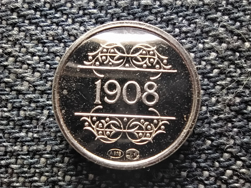 Belgium Történelmi mini érem 1830-1980 1908 Belga Kongó Kikiáltása .925 ezüst