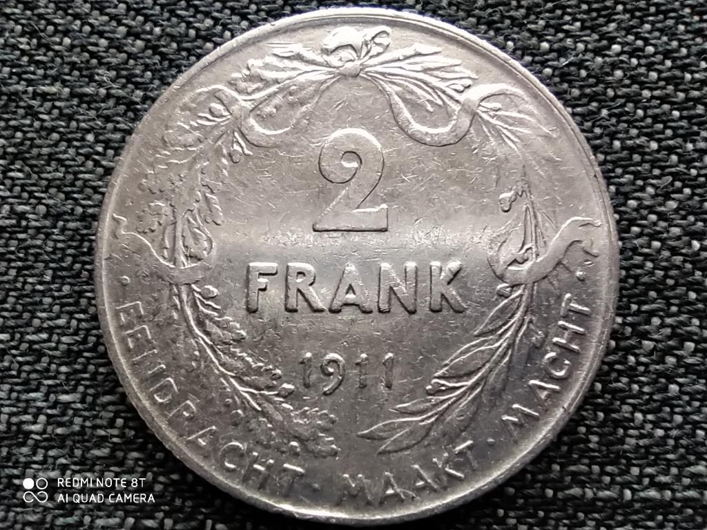 Belgium I. Albert (1909-1934) .835 ezüst 2 Frank