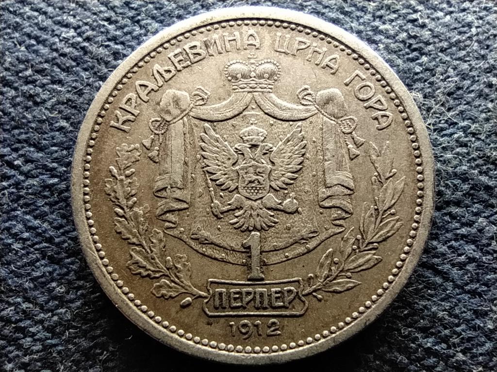 Montenegró I. Miklós (1860-1918) .835 ezüst 1 perper