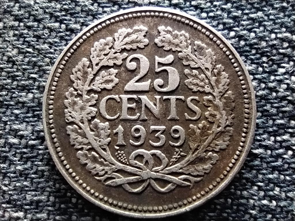 Hollandia I. Vilma (1890-1940, 1945-1948) .640 ezüst 25 Cent
