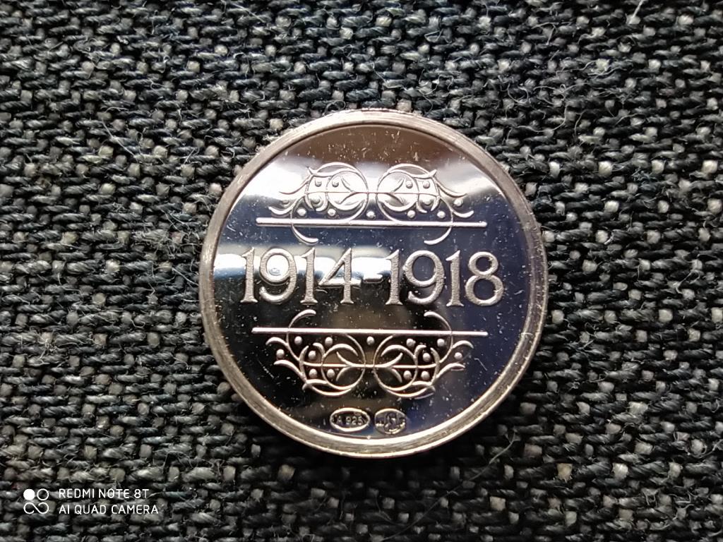 Belgium Történelmi mini érem 1830-1980 1914-1918 Lövészárok háború .925 ezüst