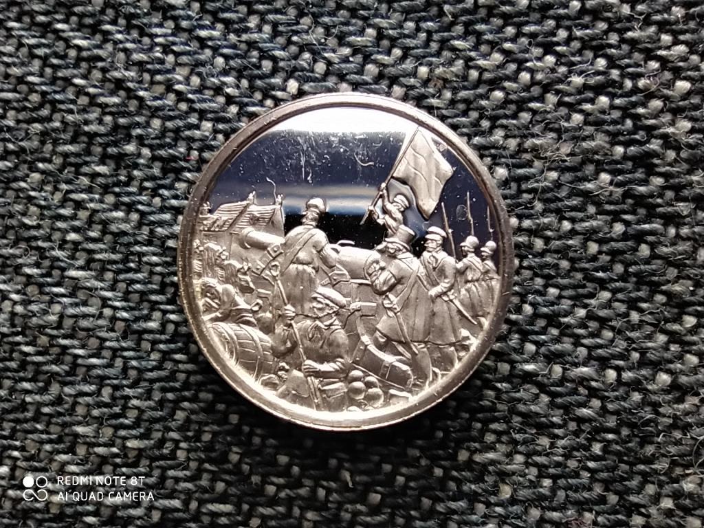 Belgium Történelmi mini érem 1830-1980 1830 Forradalom .925 ezüst