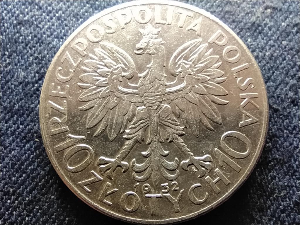 Lengyelország Jadwiga királynő .750 ezüst 10 Zloty