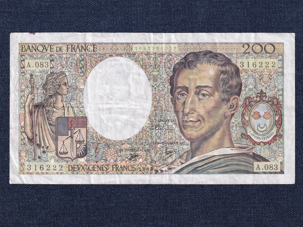 Franciaország Montesquieu 200 frank bankjegy