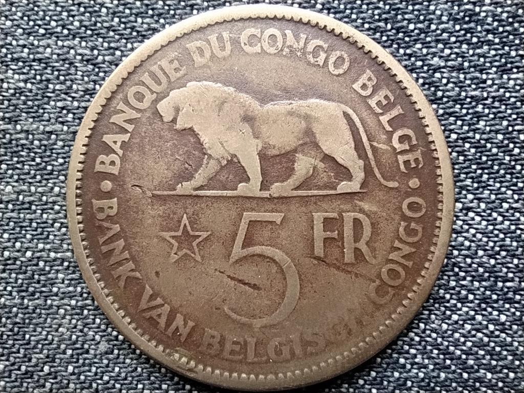 Belga-Kongó (Zaire) III. Lipót (1934-1951) 5 frank