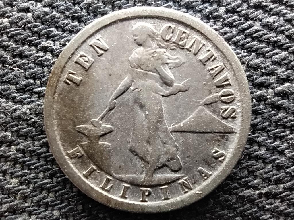 Fülöp-szigetek USA fennhatóság (1901-1935) .750 ezüst 10 centavo