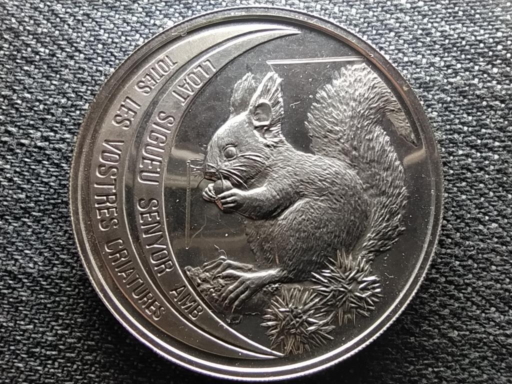Andorra Andorra élővilága Vörös mókus .925 ezüst 10 Diner