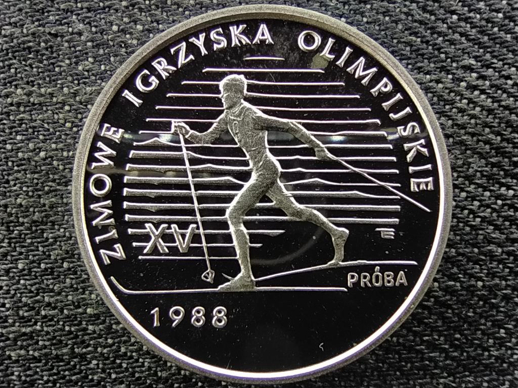 Lengyelország Calgary téli olimpia 1988 .750 ezüst 1000 Zloty próbaveret