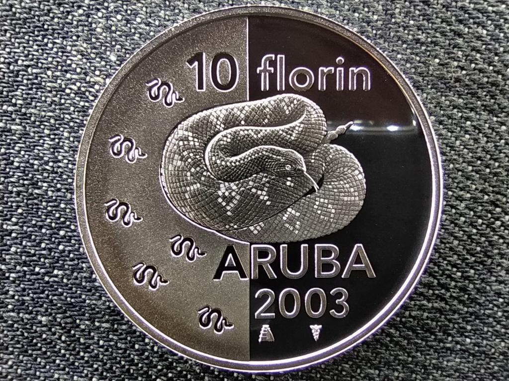 Aruba Csörgőkígyó .925 ezüst 10 florin