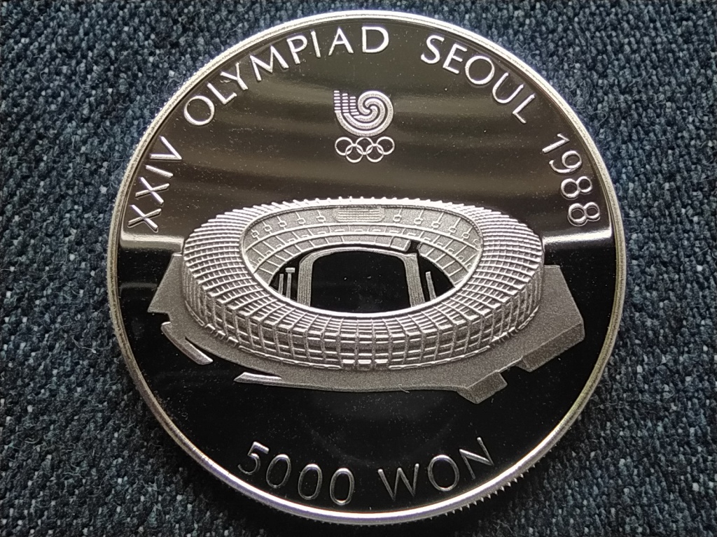 Dél-Korea Olimpiai Játékok Szöulban 1988 Olimpiai Stadion .925 ezüst 5000 won