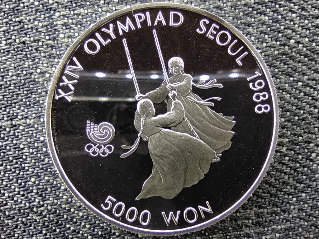 Dél-Korea Olimpiai Játékok Szöulban 1988 Hinta verseny .925 ezüst 5000 won