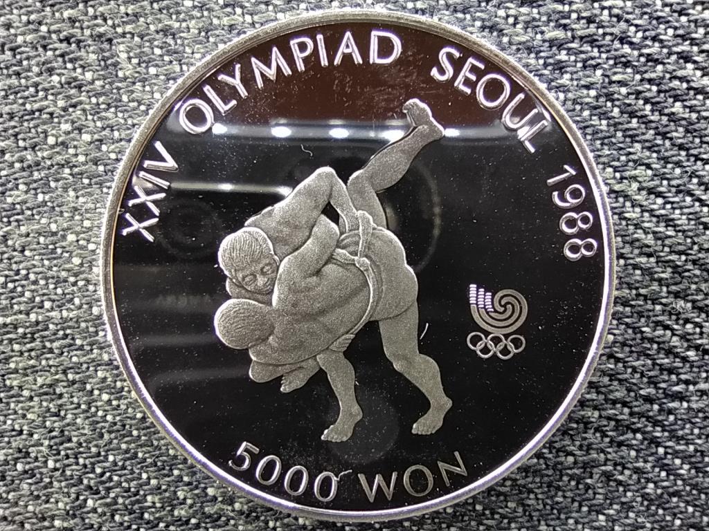 Dél-Korea Olimpiai Játékok Szöulban 1988 Koreai birkózás .925 ezüst 5000 won