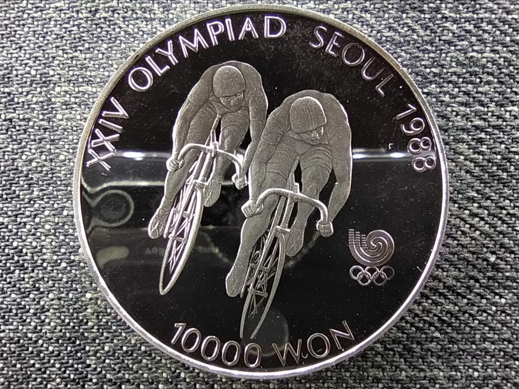 Dél-Korea Olimpiai Játékok Szöulban 1988 Kerékpározás .925 ezüst 10000 won