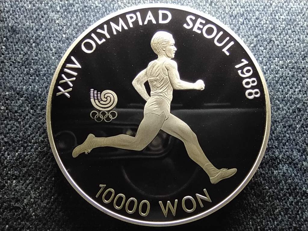 Dél-Korea Olimpiai Játékok Szöulban 1988 Futás .925 ezüst 10000 won