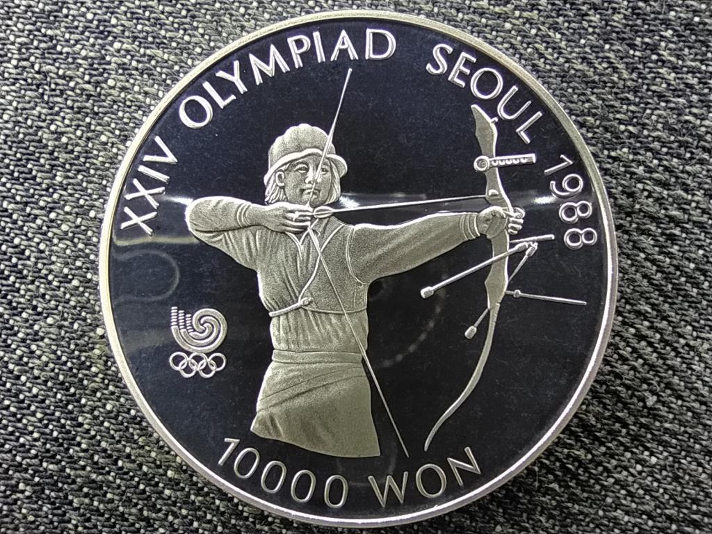 Dél-Korea Olimpiai Játékok Szöulban 1988 Íjászat .925 ezüst 10000 won