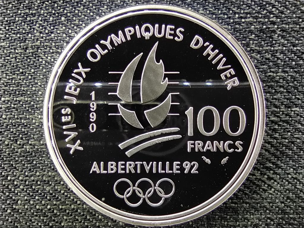 Franciaország Olimpia 1992, Albertville, Műlesiklás .900 ezüst 100 frank