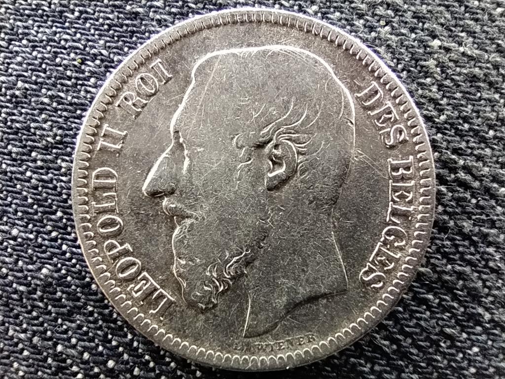 Belgium II. Lipót (1865-1909) .835 ezüst 2 Frank (Francia felirat)