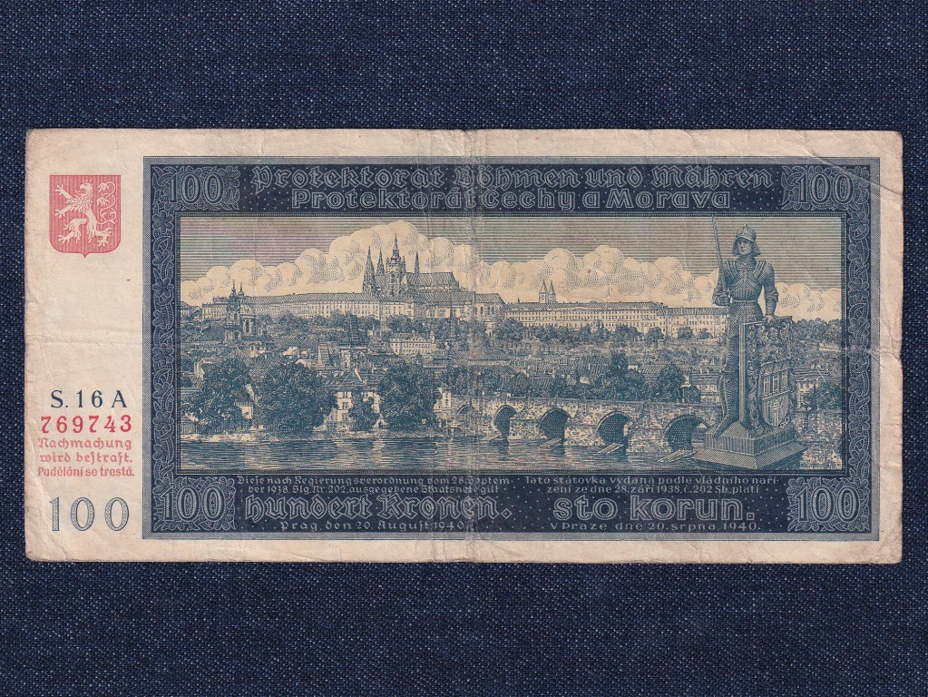 Csehország Cseh-Morva Protektorátus (1939-1945) 100 Korona bankjegy