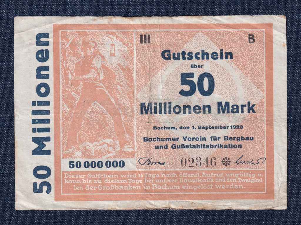 Németország Bochum 50 millió Márka szükségpénz