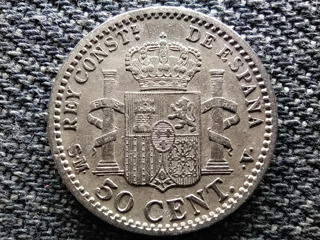 Spanyolország XIII. Alfonz (1886-1931) .835 ezüst 50 centimo