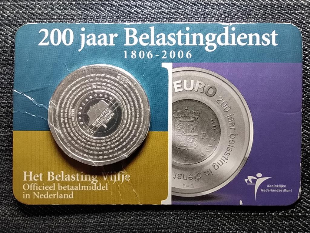Hollandia 200 éves a Belastingsdienst holland adó- és vámhivatal .925 ezüst 5 Euro