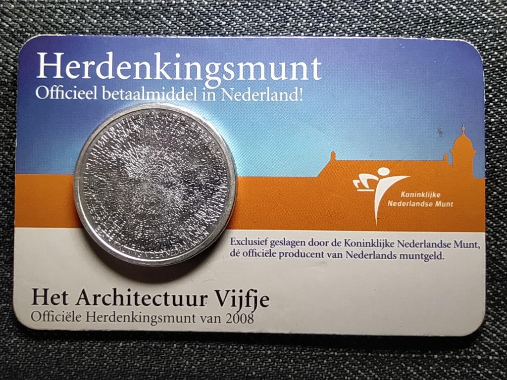 Hollandia holland építészet ezüstözött 5 Euro