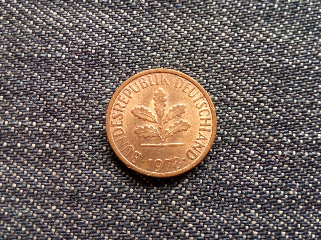 Németország Szövetségi Köztársaság (1949-1990) réz borítású acél 1 Pfennig 1978 D