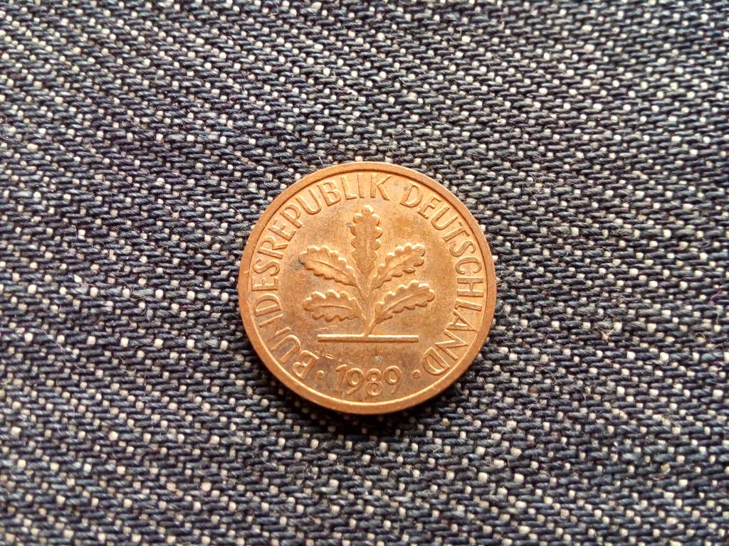 Németország Szövetségi Köztársaság (1949-1990) réz borítású acél 1 Pfennig 1989 F
