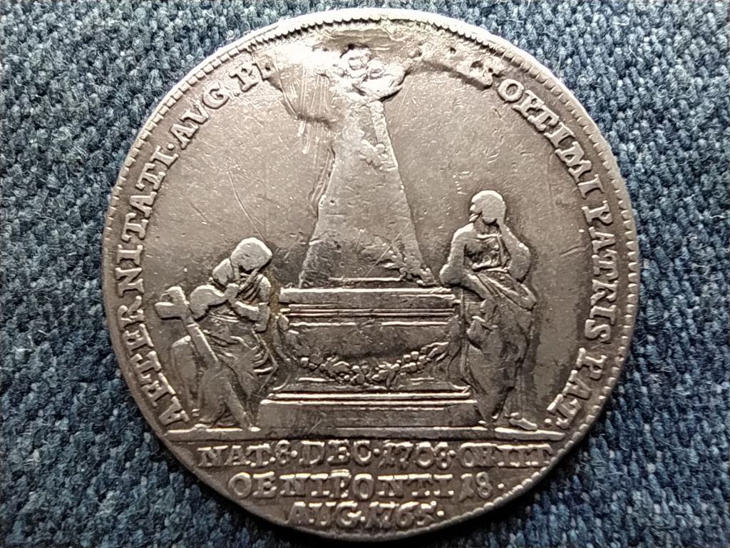 Ausztria I Ferenc halálának emlékére ritka ezüst medál 1765