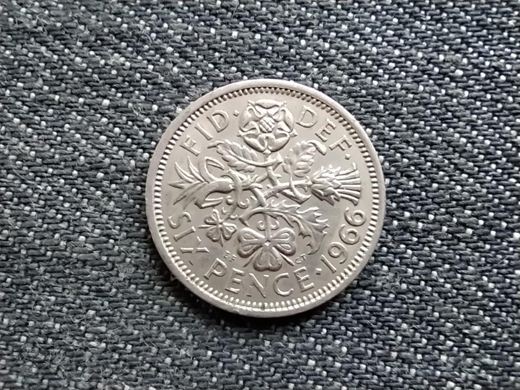 Anglia II. Erzsébet (1952-) 6 Penny 1966