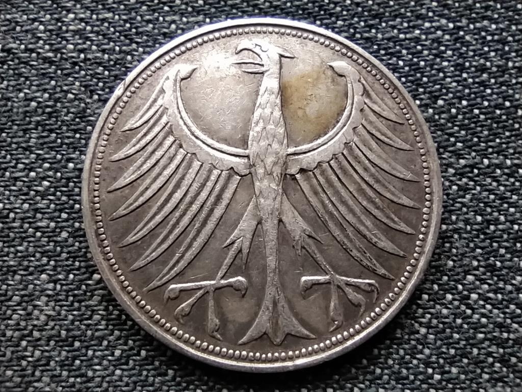 Németország NSZK (1949-1990) .625 ezüst 5 Márka 1951 D