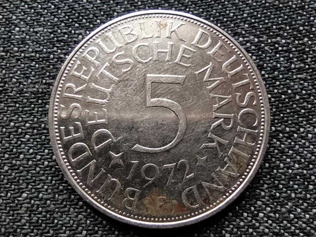 Németország NSZK (1949-1990) .625 ezüst 5 Márka 1972 F