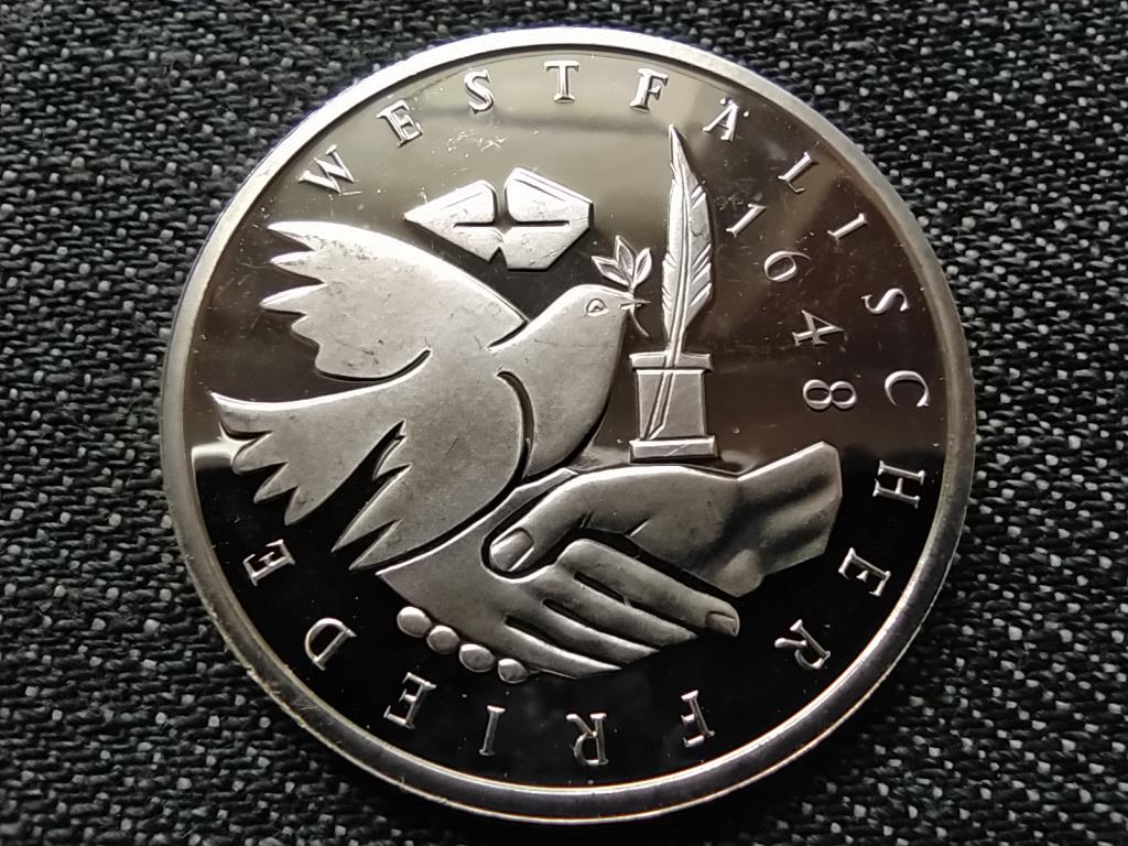 Németország Vesztfáliai béke .925 ezüst 10 Márka 1998 F PP