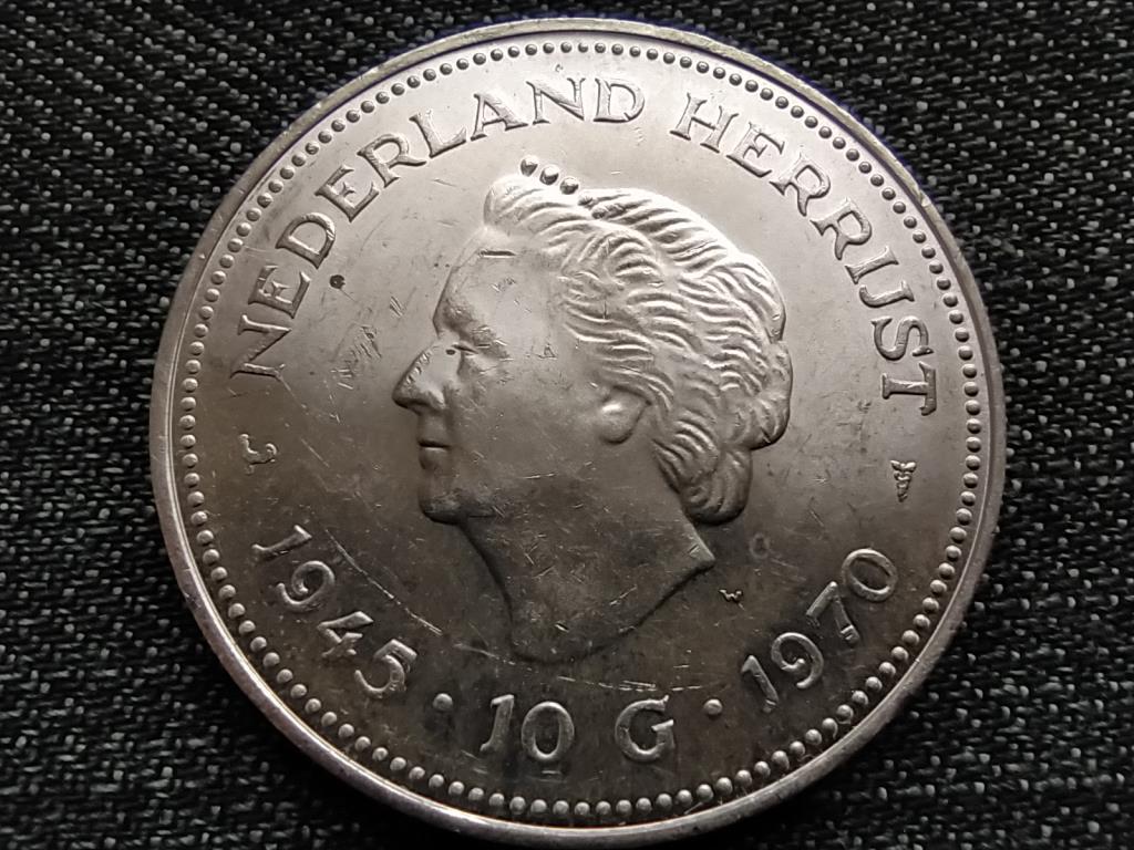 Hollandia A felszabadulás 25. évfordulója .720 ezüst 10 Gulden 1970
