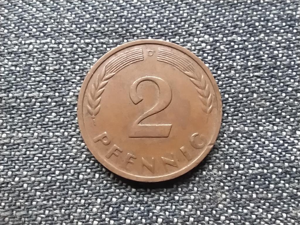 Németország NSZK (1949-1990) 2 Pfennig 1964 D