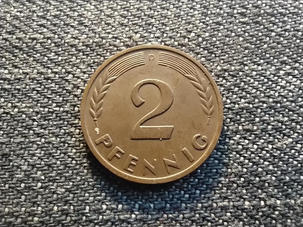 Németország NSZK (1949-1990) 2 Pfennig 1965 D