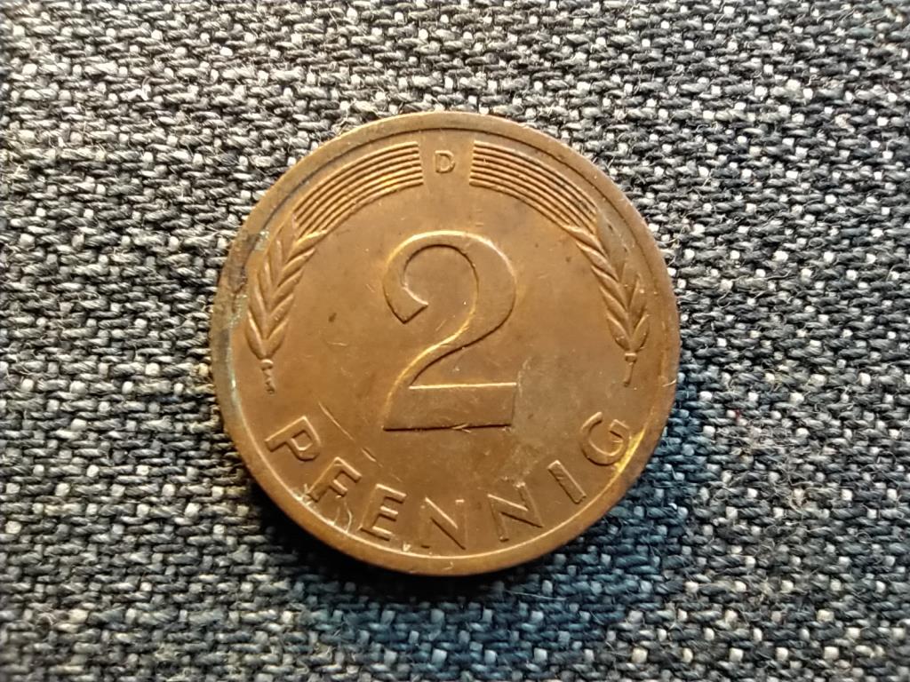 Németország NSZK (1949-1990) 2 Pfennig 1974 D