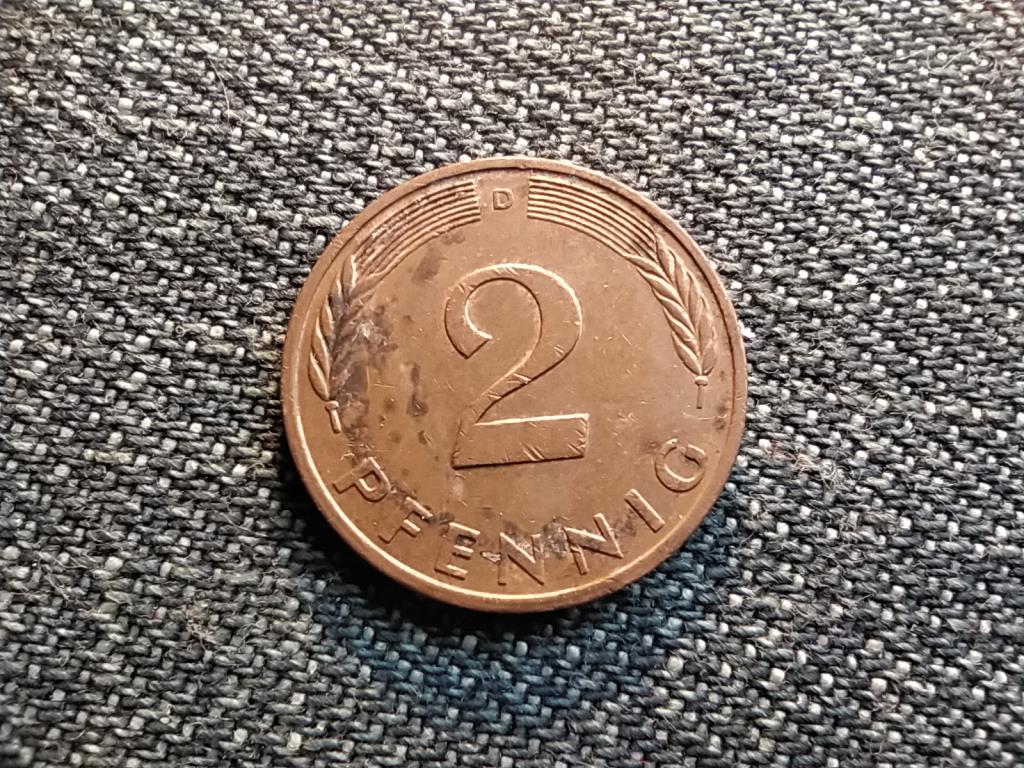 Németország NSZK (1949-1990) 2 Pfennig 1980 D