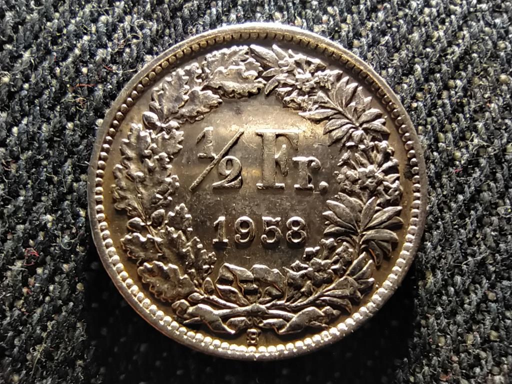 Svájc .835 ezüst 1/2 Frank 1958 B