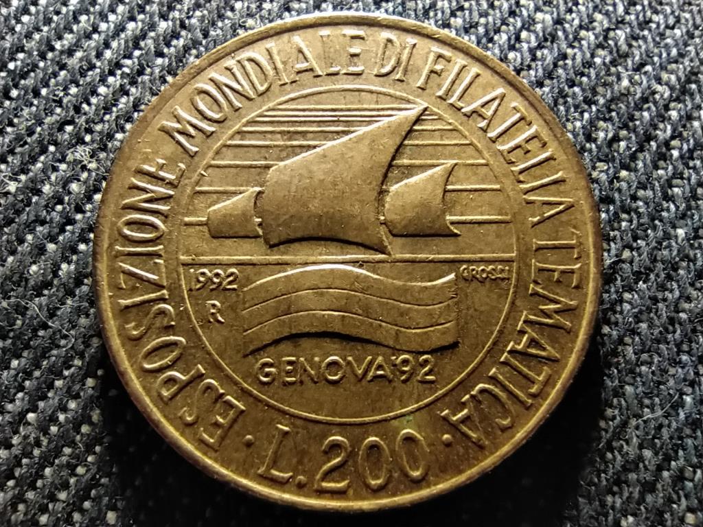 Olaszország Filatélia világkiállítás Genova 200 Líra 1992 R