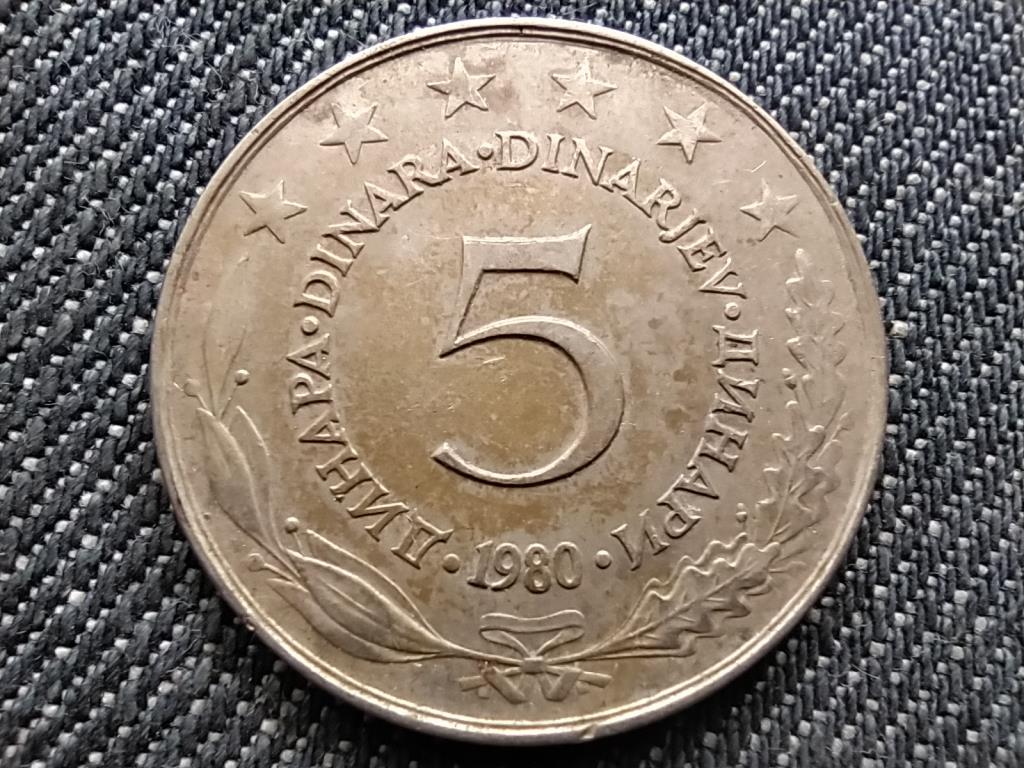 Jugoszlávia 5 Dínár 1980