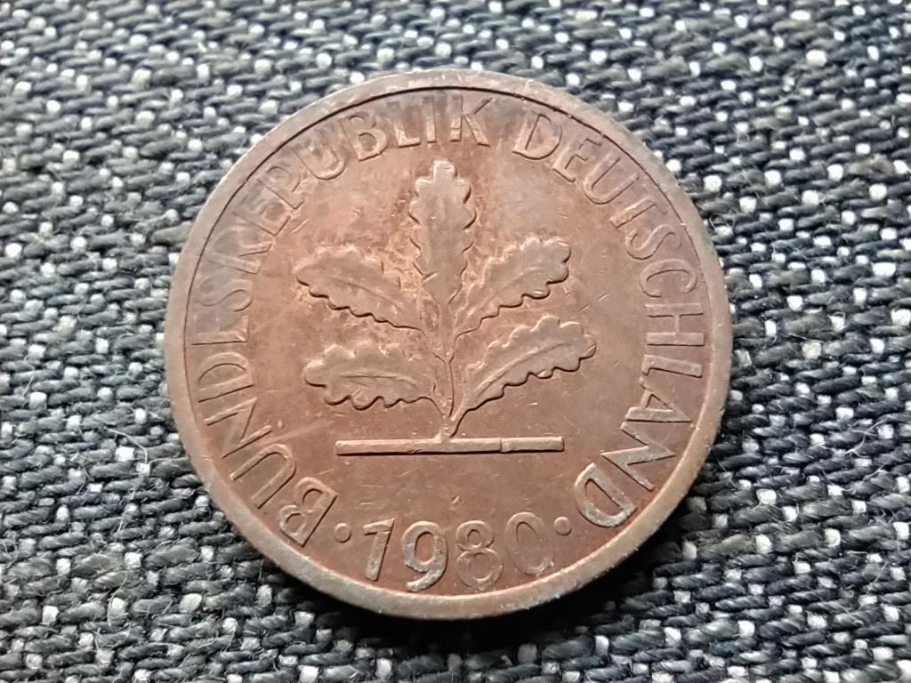 Németország NSZK (1949-1990) 1 Pfennig 1980 J