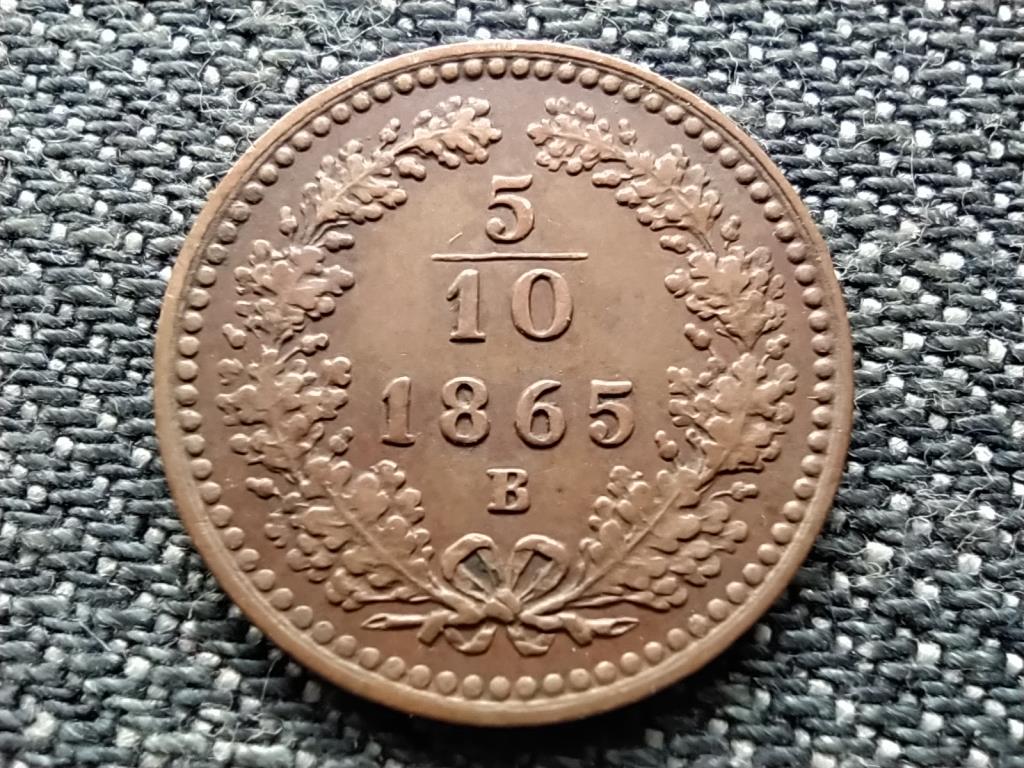 Ausztria Ferenc József 5/10 Krajcár 1865 B RITKA