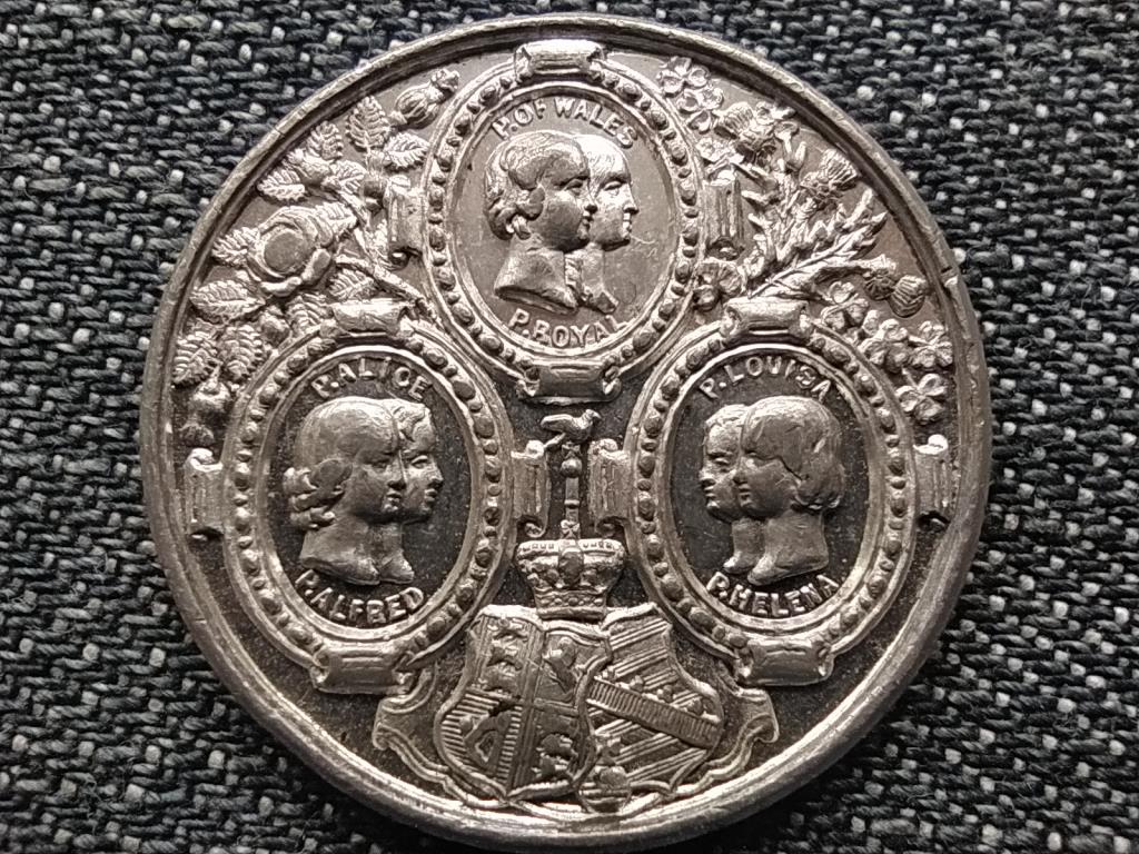 Anglia Viktória (1837-1901) Királyi család gyermekei ón medál 1850 RR