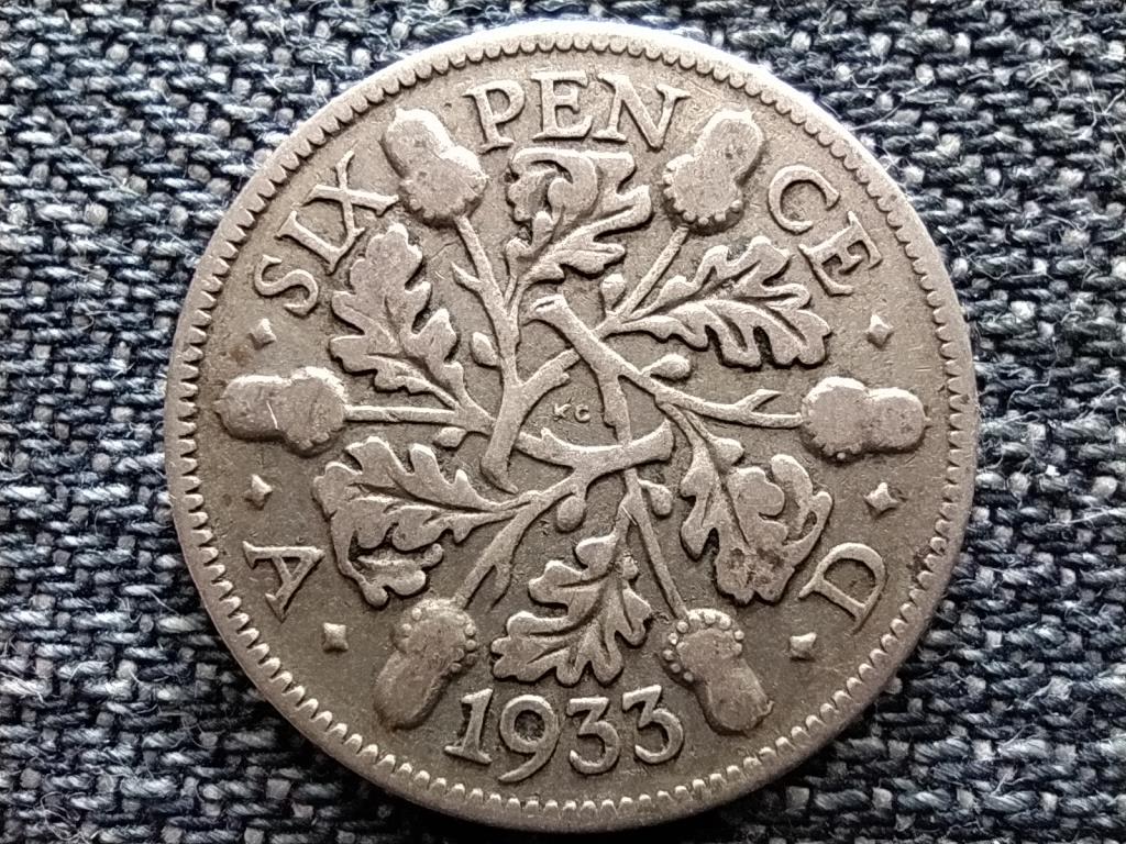 Anglia V. György .500 ezüst 6 Pence 1933