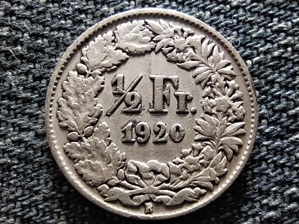 Svájc .835 ezüst 1/2 Frank 1920 B