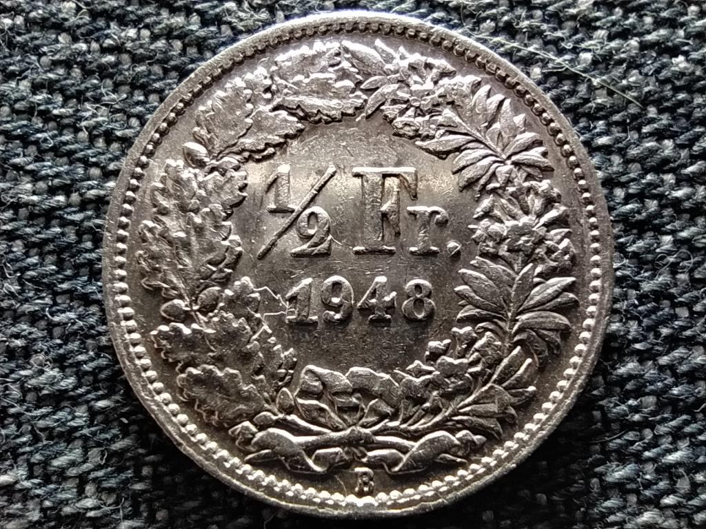 Svájc .835 ezüst 1/2 Frank 1948 B